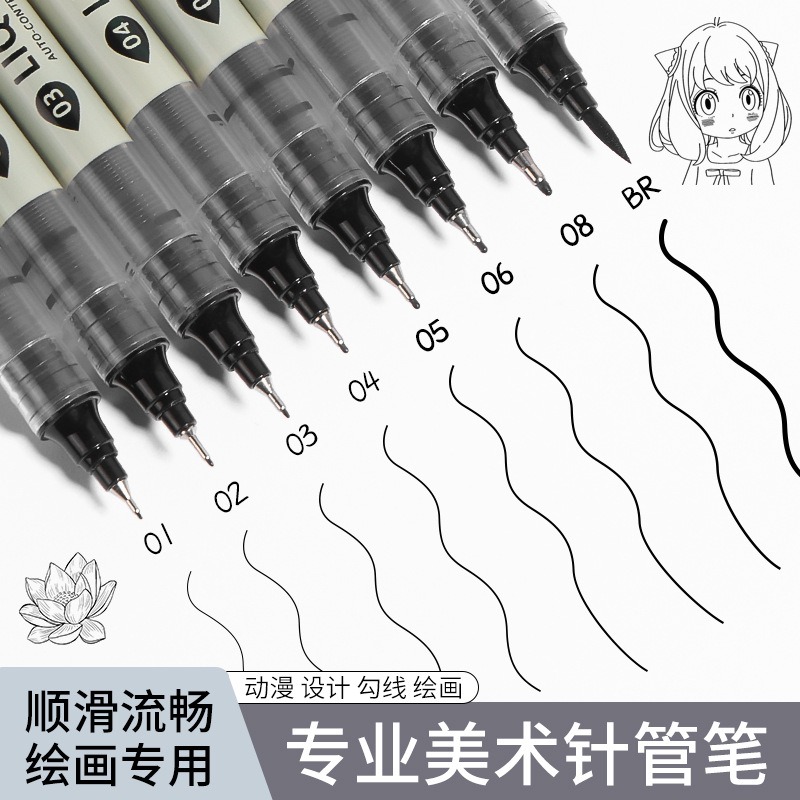 12 Tibs Black Pen Fine Line Sk - Correction Pen Fine recension och pris