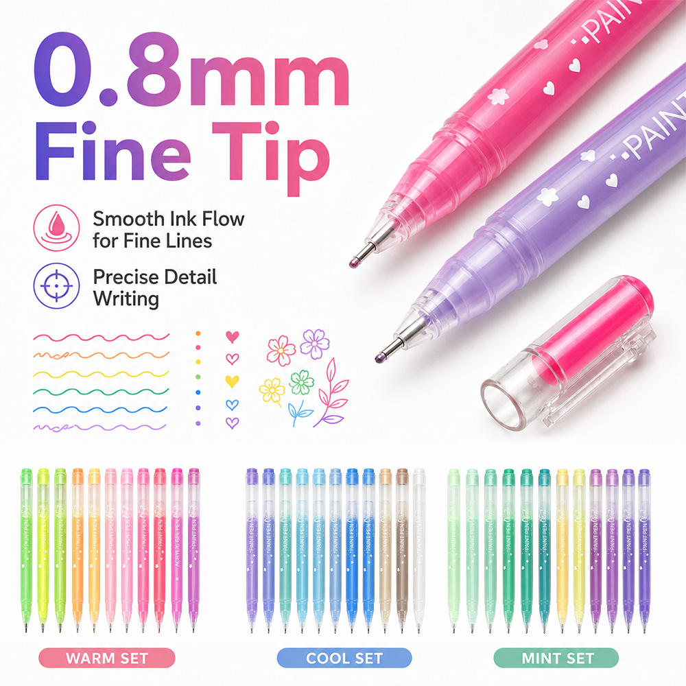 12 Colors Acrylic Gel Pens Set - Correction Pen Fine recension och pris