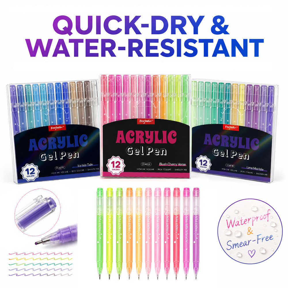 12 Colors Acrylic Gel Pens Set - Correction Pen Fine recension och pris